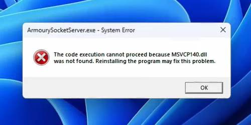 MSVCP140.dll was not found error